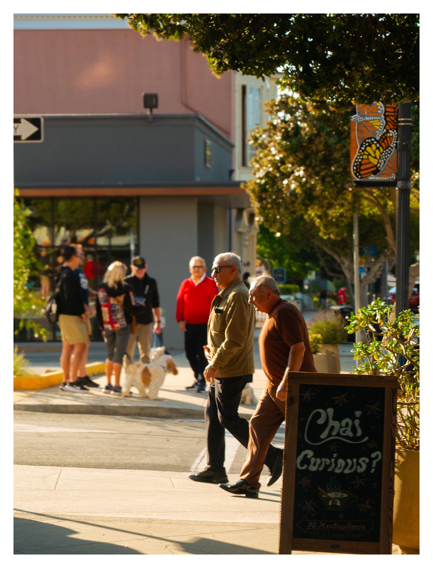 Street scene with pedestrians